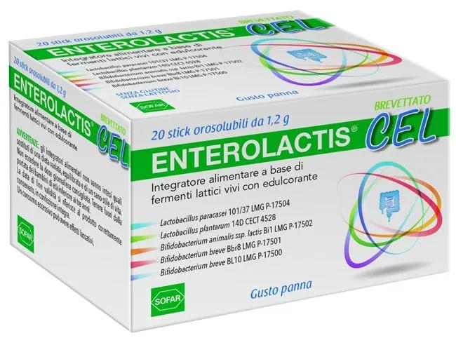 Enterolactis Cel Integratore Fermenti Lattici Vivi 20 Stick Orosolubili