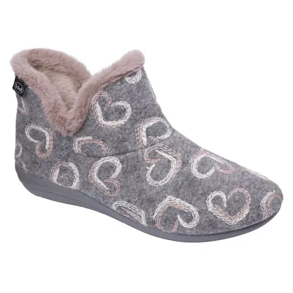 Scholl Chaussures Chaussons Creamy Bootie Gris Rose Taille 42
