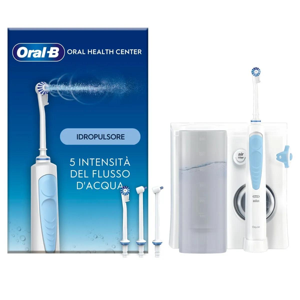 Oral-B Idropulsore Health Center Avanzato con 2 Beccucci Oxyjet e 2 Beccucci Con Getto D’acqua