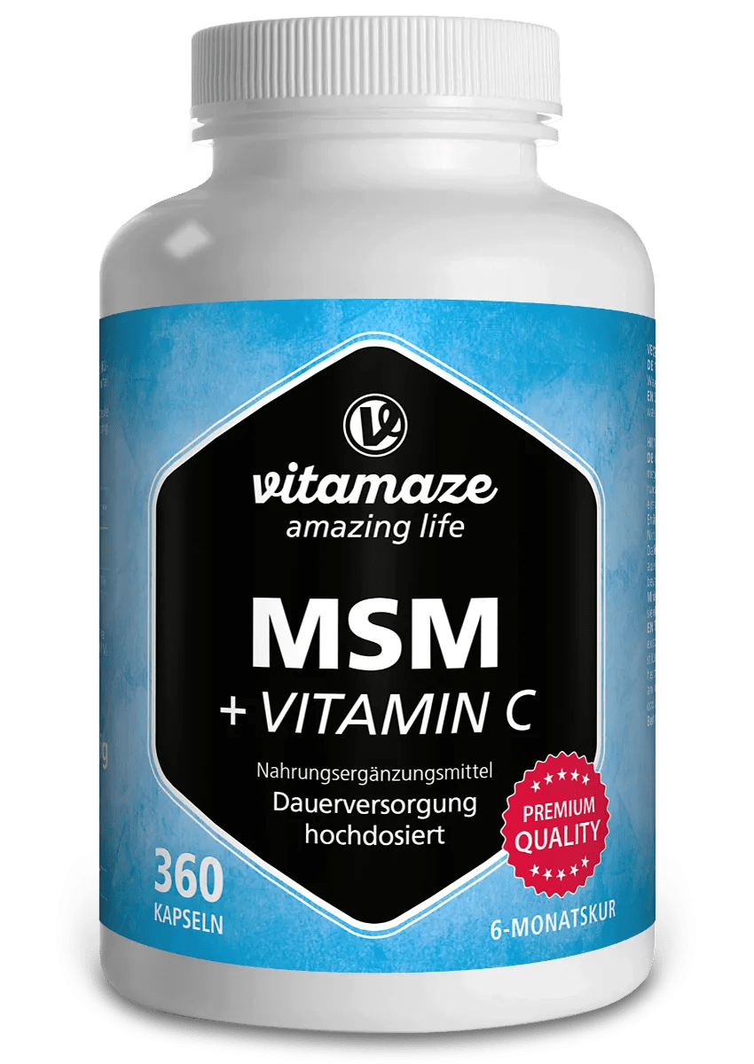 Vitamaze MSM + Vitamina C Integratore ad Alto Dosaggio 360 Capsule