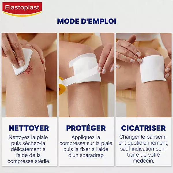 Elastoplast Premiers Secours Compresses Stériles 10cm x 10cm 50 unités