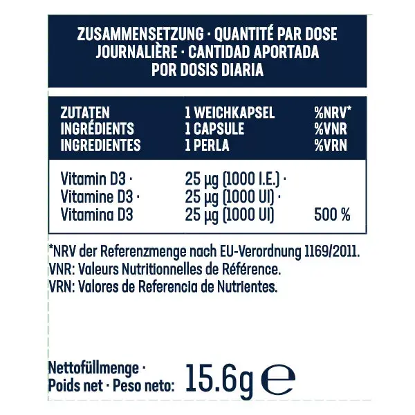 Balasense Vitamine D3 1000 UI 90 capsules