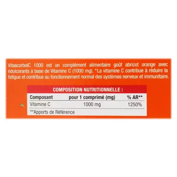 Vitascorbol Vitamine C 1000mg Lot de 2 x 20 comprimés effervescents