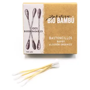 BioBambú Bastoncillos de Bambú y Algodón Ecológico 100 uds
