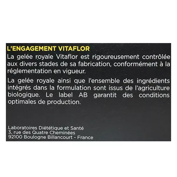 Vitaflor Organic Royal Jelly 1500mg 20 Phials 15ml