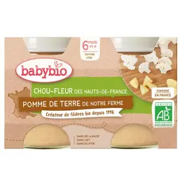 Babybio Légumes Pot Chou Fleur Pomme de Terre +6m Bio 2 x 130g