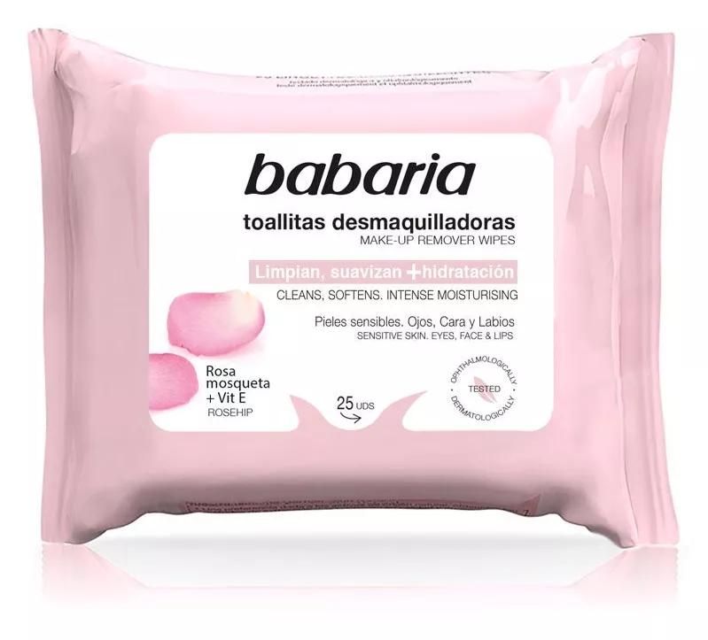 Babaria Lingettes démaquillantes à la rose musquée 25 unités