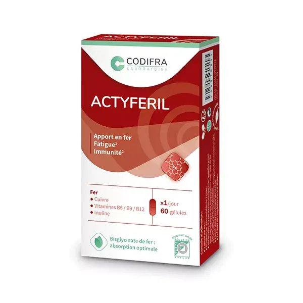 Codifra Actyferil Fer, Fatigue et Immunité 60 gélules