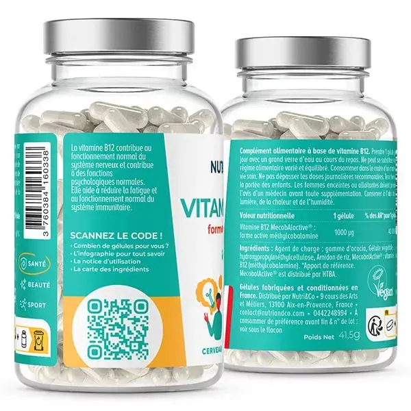 Nutri&Co Vitamine B12 brevetée vegan 120 gélules