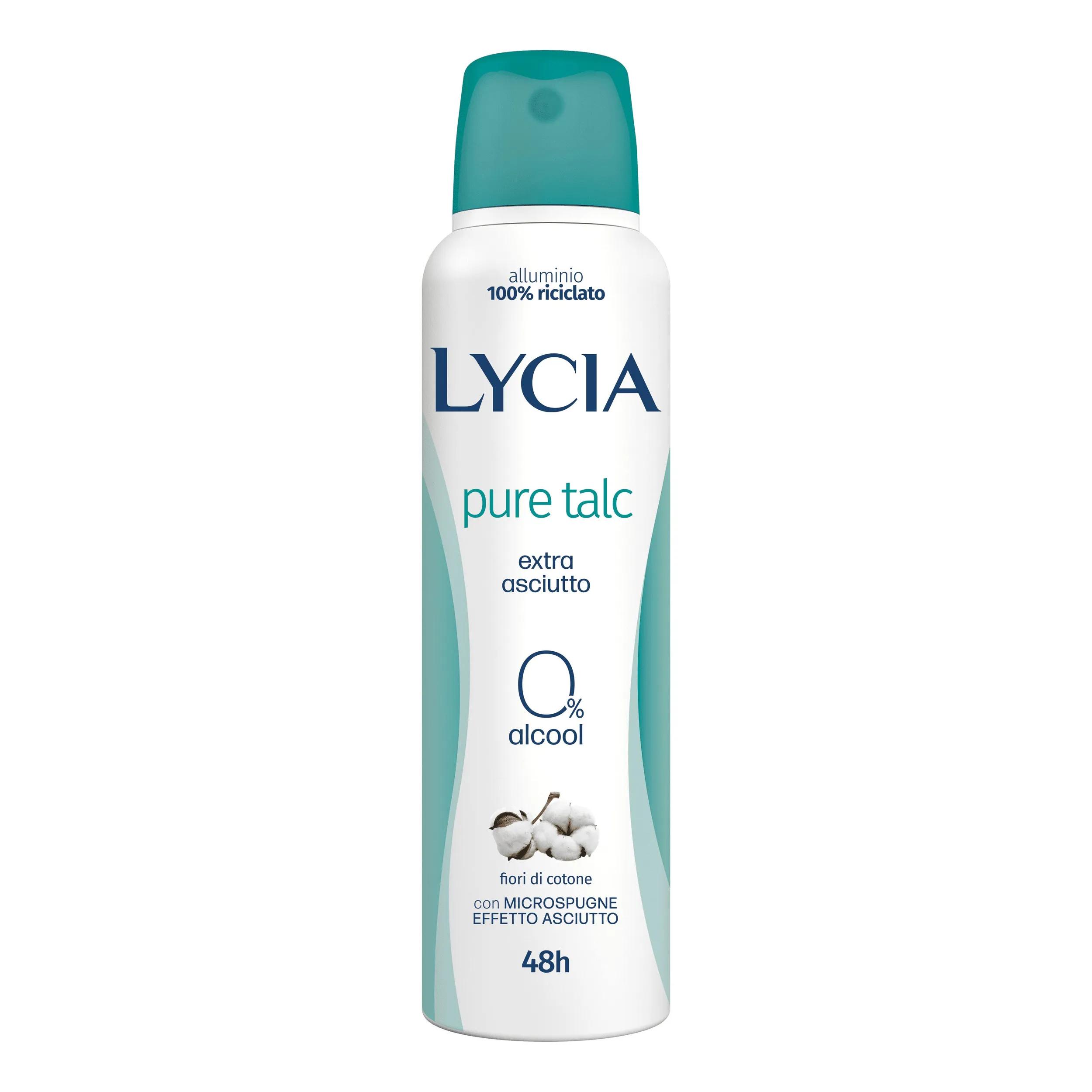 Lycia Spray Gas Antiodorante Pure Talc Protezione Asciutta 150 ml