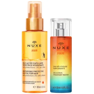 Nuxe Sonnenschutz-Haaröl-Milch 100 ml + köstliches parfümiertes Wasser 30 ml