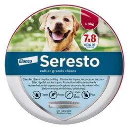 Seresto Grand Chien Collier Anti-Puces et Anti-Tiques +8kg 1 unité