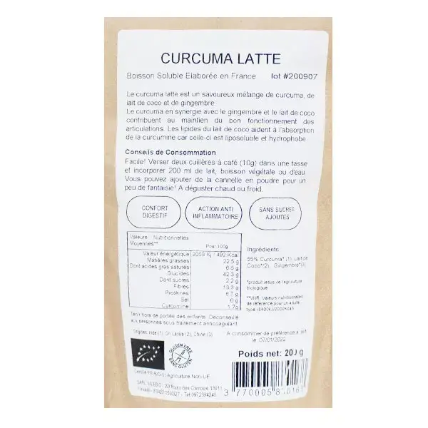 Valebio Curcuma Latte 200g