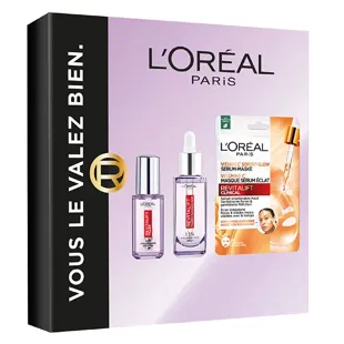 Cofanetto regalo L'Oréal Paris Siero riempitivo antirughe + Siero contorno occhi + Maschera viso illuminante