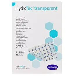 Hartmann Paul Hydrotac Pansement Non Adhésif Transparent 5x7,5cm 10 unités