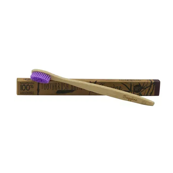 Sagyène Adult Bamboo Toothbrush Purple