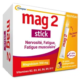 MAG 2 Stick Magnésium et 6 Vitamines B Nervosité Fatigue 30 sticks