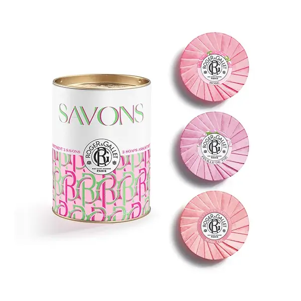 Roger & Gallet Coffret 3 Savons Bienfaisants Rose Feuille de Thé et Rose Thé 100g