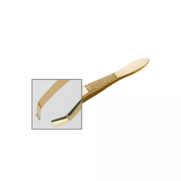 Pinza de Depilar Puntas de Cangrejo Dorada