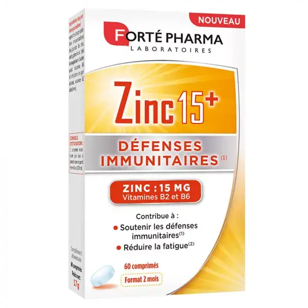 Forté Pharma Zinc 15+ Défenses Immunitaires 60 comprimés