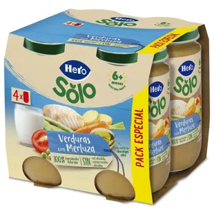 Hero Solo Vegetable Jars with Hake +8m 4x235 gr