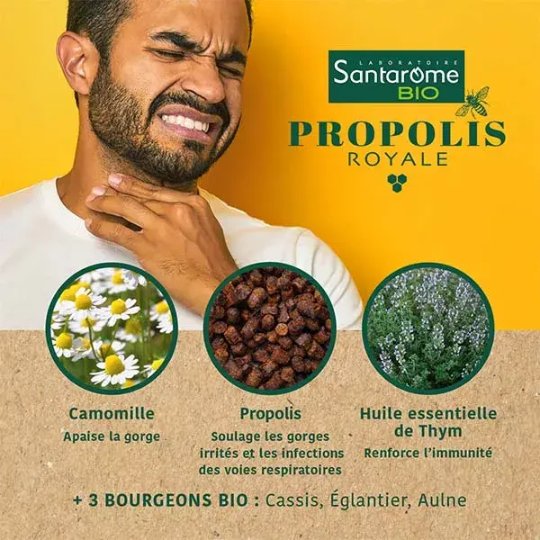 Santarome Bio Spray Propolis Bio Apaise la gorge 20 ml