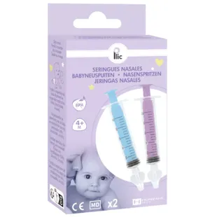 Horizane Sante Jeringa de Lavado Nasal Reutilizable Azul y Rosa 2 uds