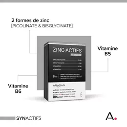 Aragan - Synactifs - Zincactifs® - Immunité & Peau - Zinc - 60 gélules