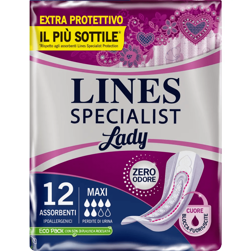 Lines Specialist Lady Maxi Assorbenti Incontinenza 12 Pezzi