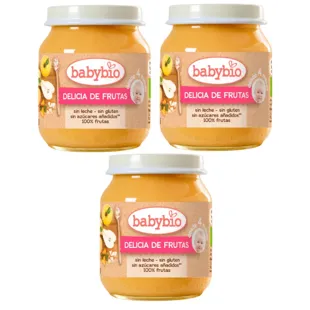 Babybio Fruit Delight Jar +4m 3x130 gr