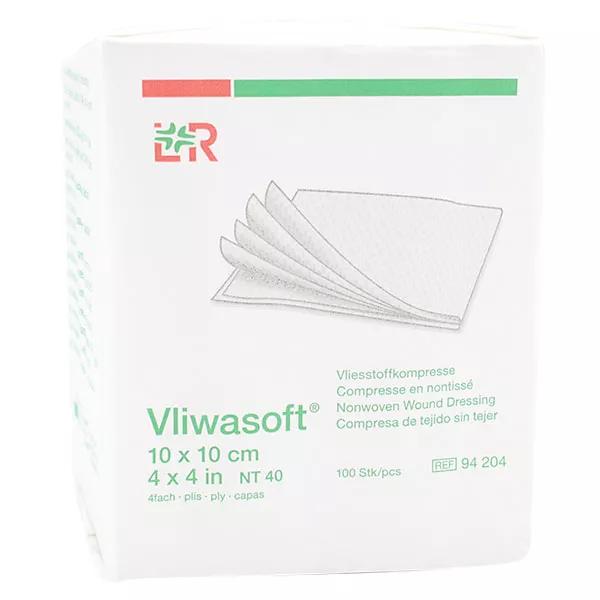 L&R Vliwasoft Compresa no tejida no estéril 10cm x 10cm 100 compresas