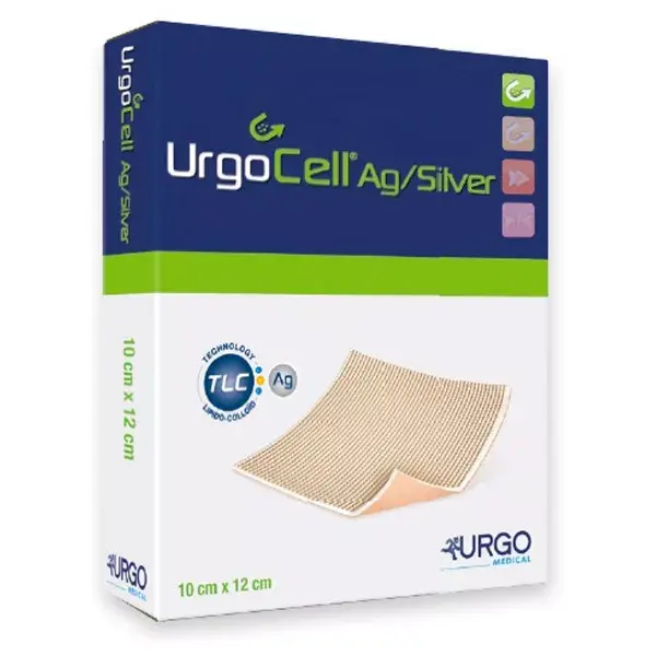 Urgo Urgocell AG/Silver Non-Adhesive Dressing 10cm x 12cm 16 Units