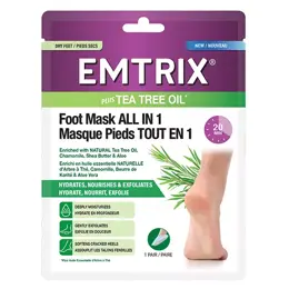 Emtrix® Masque Pieds Tout en 1 Hydrate Nourrit & Exfolie 1 paire