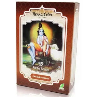 Pó de Henna Radhe Shyam Castanho Médio 100 gr