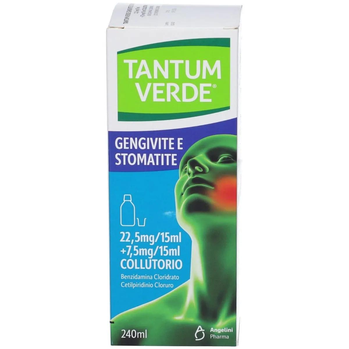 Tantum Verde Bocca Gengivite e Stomatite Collutorio Benzidamina Cloridrato 240 ml