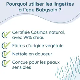 Babysoin Lingettes à l'Eau Corps Visage Siège Sans Parfum Lot de 4 x 60 lingettes