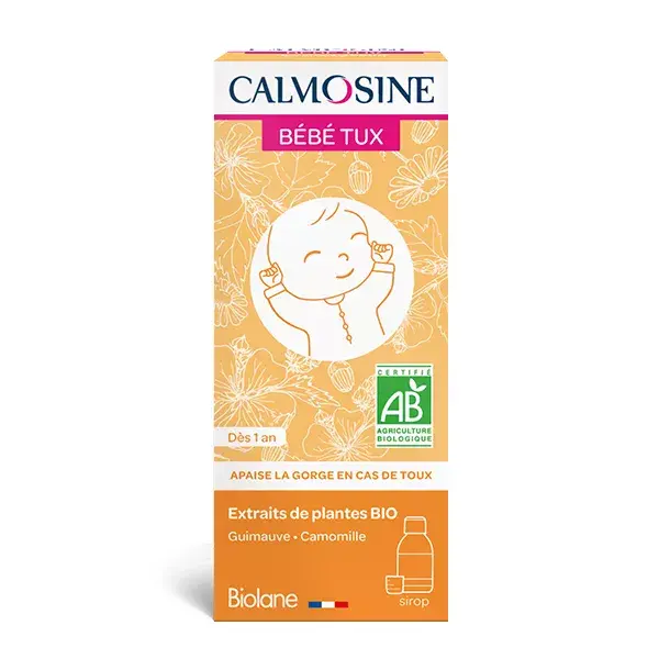 Calmosine Bébé Tux  Apaise la gorge du bébé Sirop 100 mL