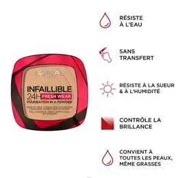 L'Oréal Paris Infaillible 24H Fresh Wear Fond de Teint en Poudre N°355 Sienne 9g