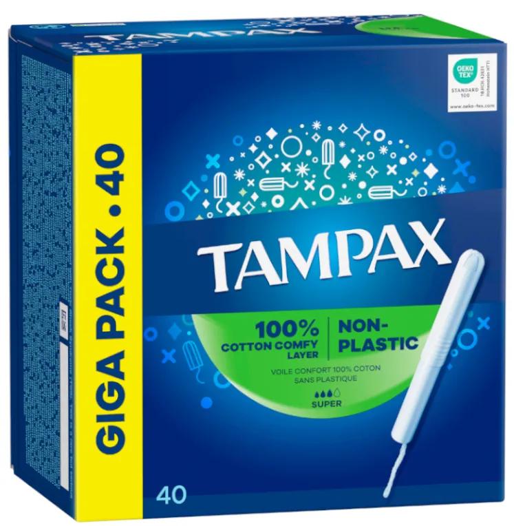 Tampax Super Tampons avec applicateur 40 unités