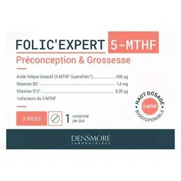 Densmore FOLIC'EXPERT La nouvelle génération d'Acide Folique 5-MTHF - 3 mois