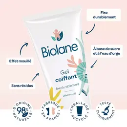 Biolane - Gel Cheveux Coiffant - Bébé - Fixe les Cheveux Fins - 100ml