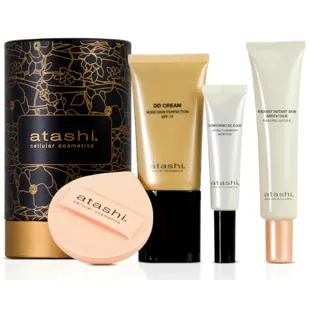 Atashi DD Cream Nude Skin Perfection + Oogcontour + Make-upborstel