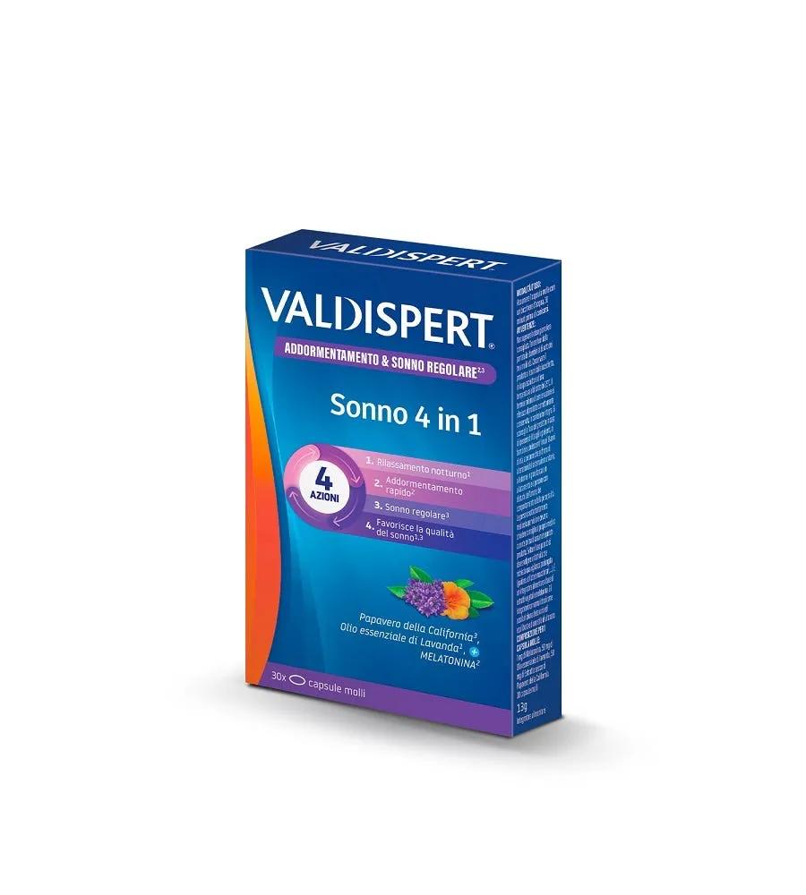 Valdispert Sonno 4 In 1 Integratore Per Rilassamento Addormentamento E Sonno Regolare Con Melatonina 30 Compresse