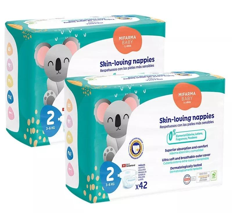 Mifarma Baby Pañales T2 (3-6 kg) 2x42 uds 