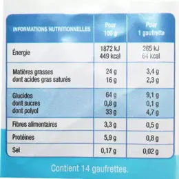 Karéléa Biscuits Sans Sucres Ajoutés Gaufrettes Cacao Noisettes 200g