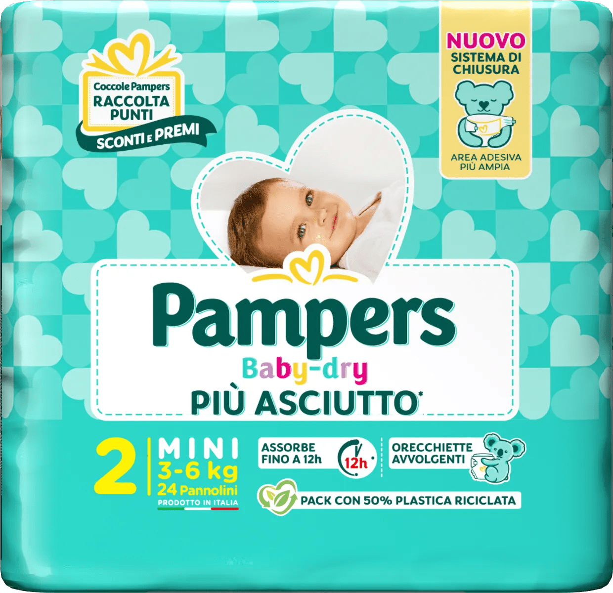 Pampers Baby Dry Mini Pannolini Taglia 2 (3-6 Kg) 24 Pezzi