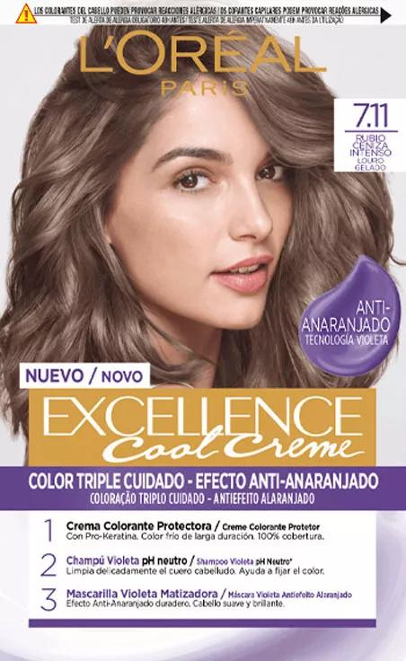 L'Oréal Paris Excellence Tinte Tono 7.11 Rubio Ceniza Intenso