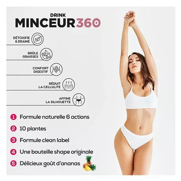 Eafit Minceur 360 Drink - Draineur & Brûleur  - 500 ml - Goüt Ananas