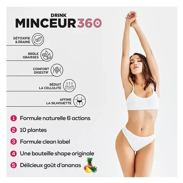 Eafit Minceur 360 Drink - Drenaggio & Brucia Grassi  - 500 ml - Gusto Ananas