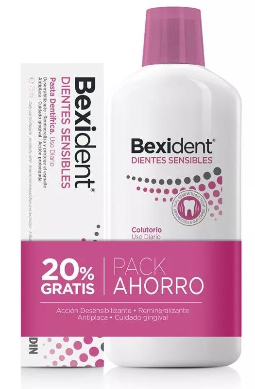 Bexident Pack Elixir dentes Sensíveis 500ml + dentes Sensíveis Pasta de dentes 75ml